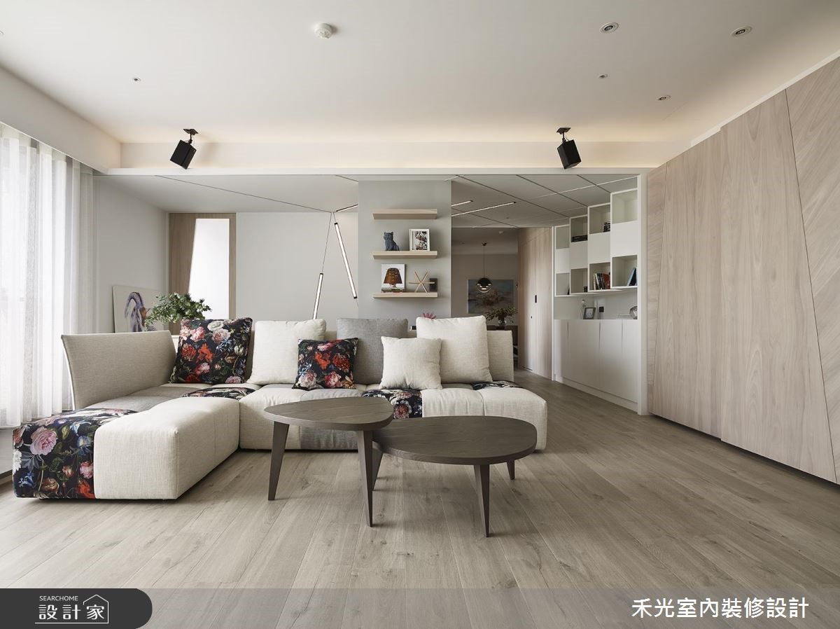 38坪新成屋(5年以下)＿簡約風客廳案例圖片＿禾光室內裝修設計有限公司＿禾光_覺知．光之10