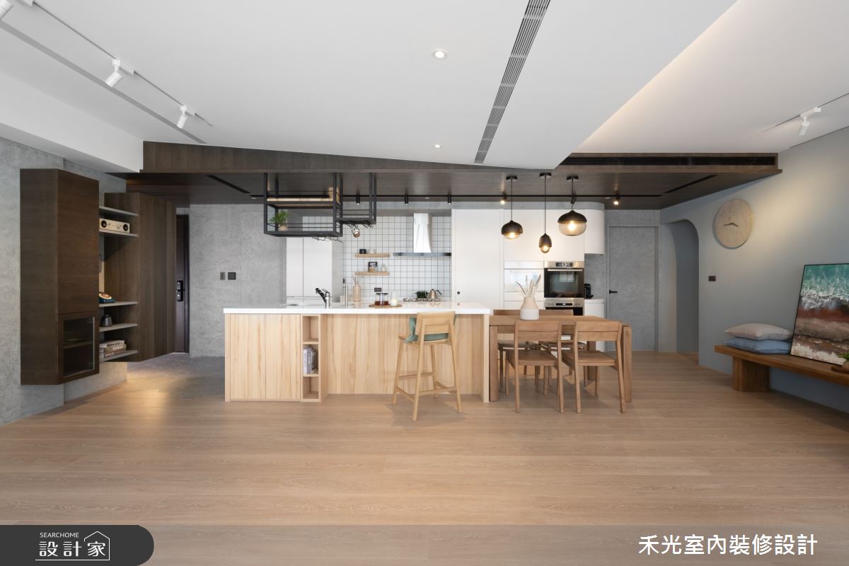 45坪中古屋(5~15年)＿工業風餐廳吧檯中島案例圖片＿禾光室內裝修設計有限公司＿禾光_餘白之7