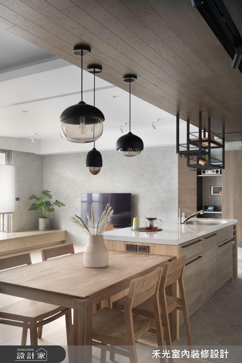 45坪中古屋(5~15年)＿工業風餐廳吧檯中島案例圖片＿禾光室內裝修設計有限公司＿禾光_餘白之12