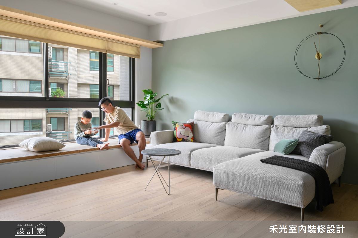 38坪新成屋(5年以下)＿日式休閒風客廳臥榻案例圖片＿禾光室內裝修設計有限公司＿禾光_山海之6