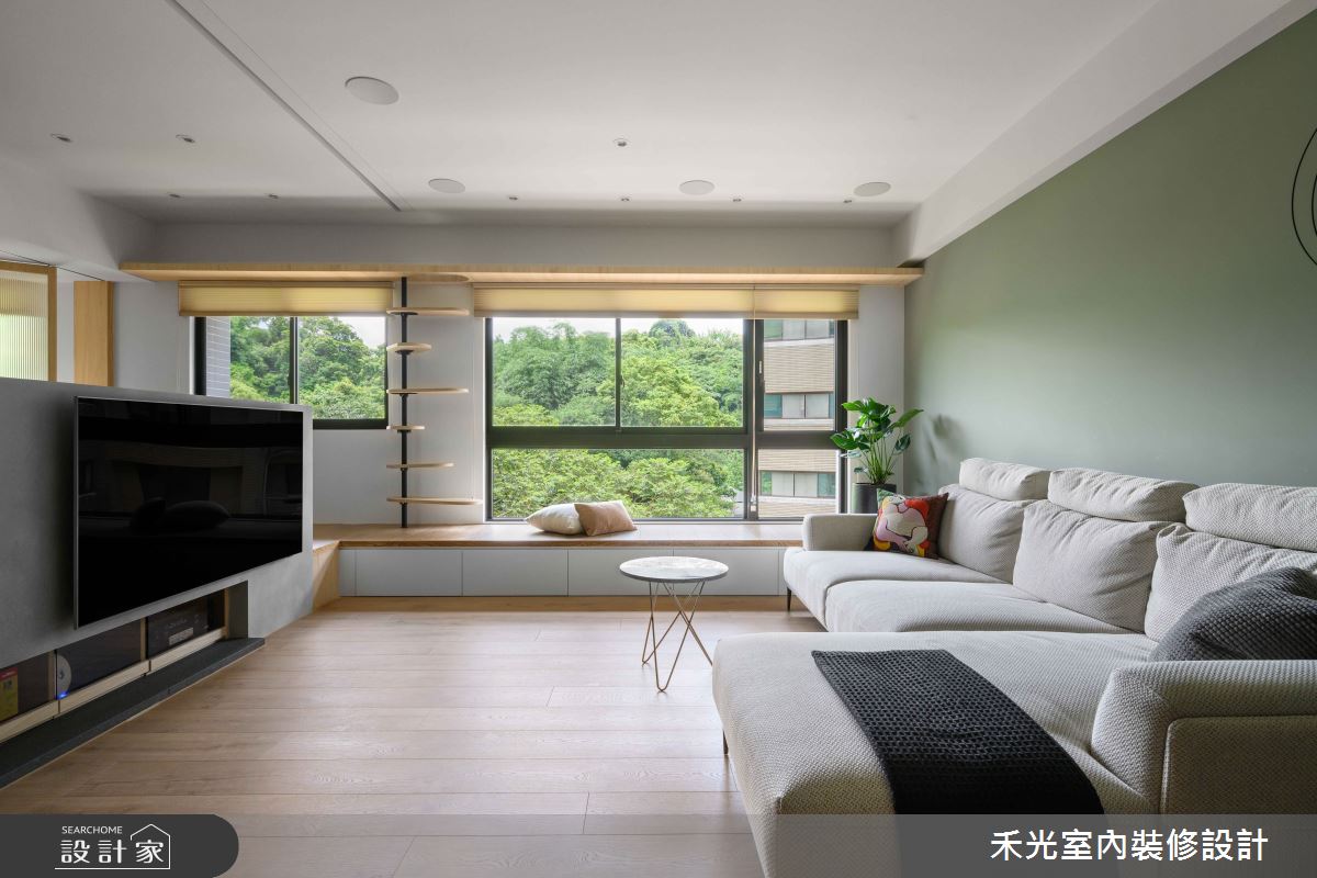 38坪新成屋(5年以下)＿日式休閒風客廳臥榻案例圖片＿禾光室內裝修設計有限公司＿禾光_山海之16