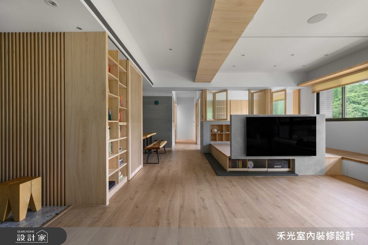 38坪新成屋(5年以下)＿日式休閒風客廳餐廳書房工作區多功能室案例圖片＿禾光室內裝修設計有限公司＿禾光_山海之3