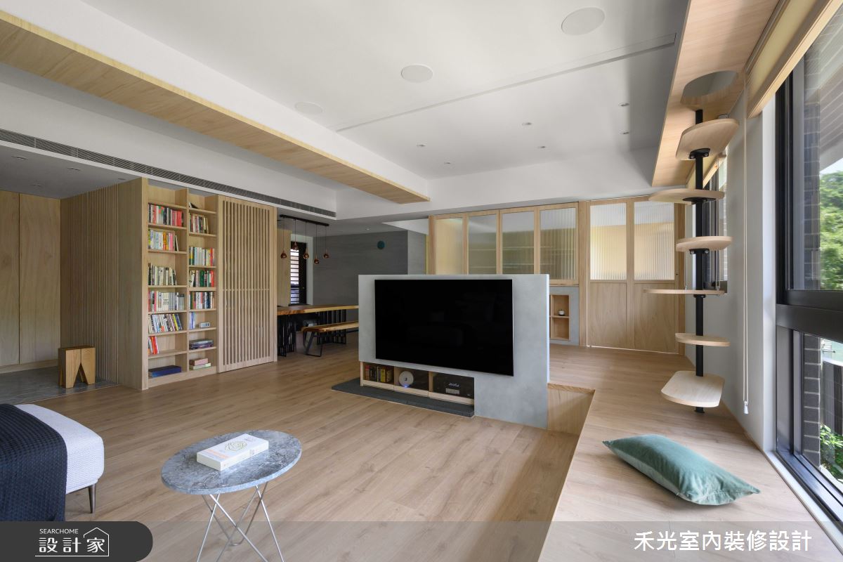38坪新成屋(5年以下)＿日式休閒風玄關客廳餐廳書房工作區多功能室案例圖片＿禾光室內裝修設計有限公司＿禾光_山海之9