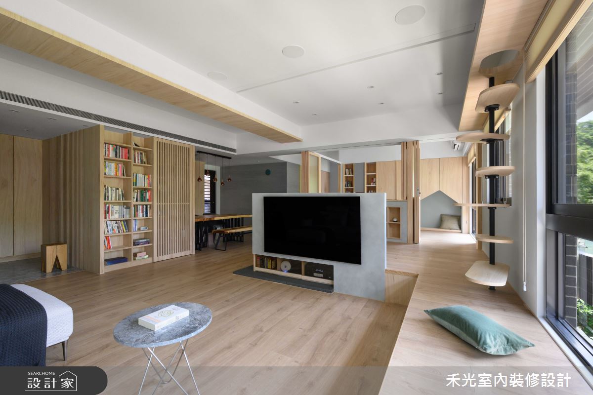 38坪新成屋(5年以下)＿日式休閒風玄關客廳餐廳書房工作區多功能室案例圖片＿禾光室內裝修設計有限公司＿禾光_山海之17
