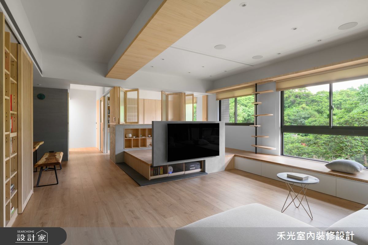 38坪新成屋(5年以下)＿日式休閒風客廳餐廳書房工作區臥榻案例圖片＿禾光室內裝修設計有限公司＿禾光_山海之21