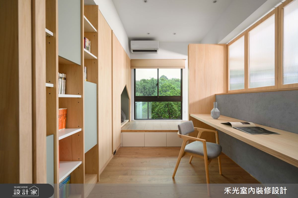 38坪新成屋(5年以下)＿日式休閒風書房工作區臥榻案例圖片＿禾光室內裝修設計有限公司＿禾光_山海之26