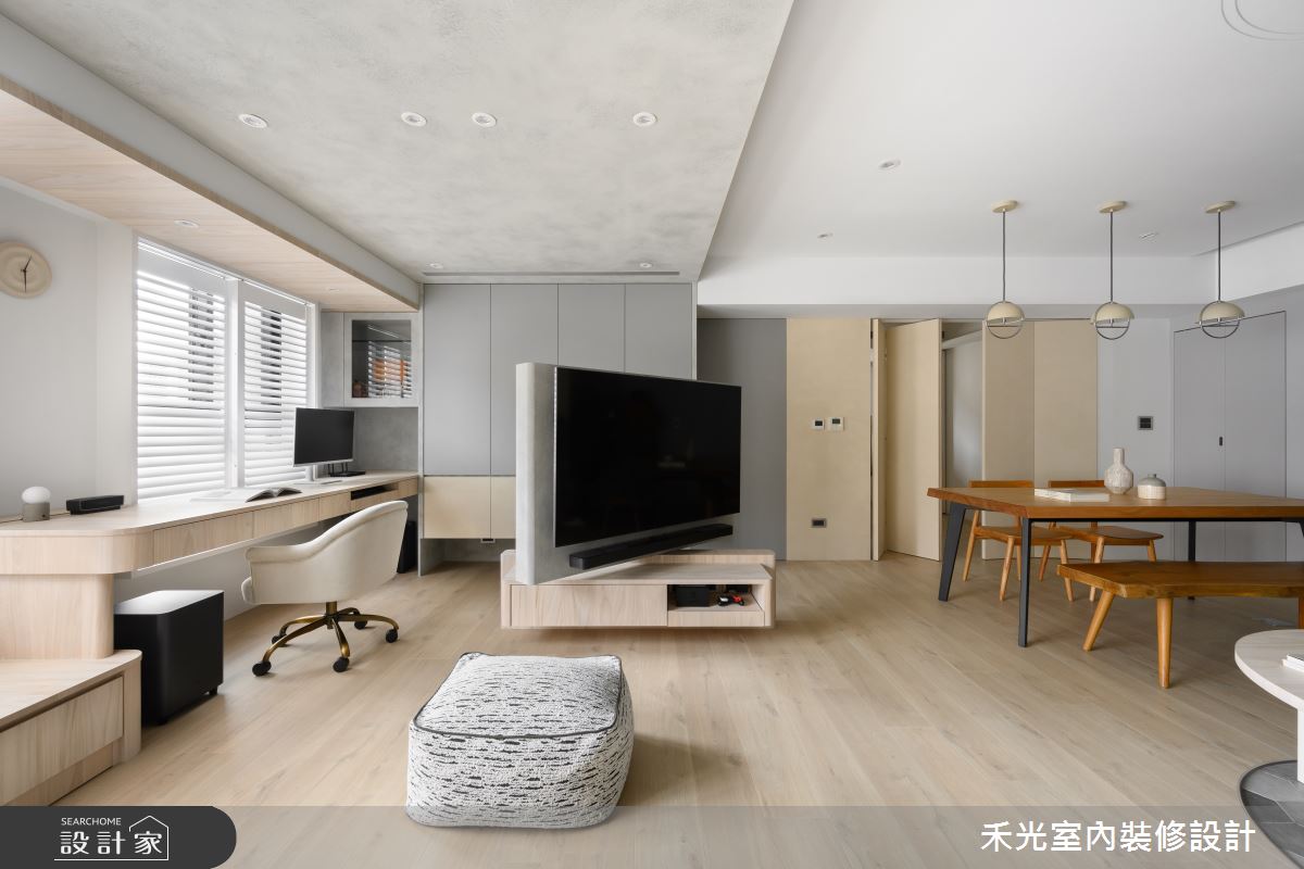 23坪新成屋(5年以下)＿日式北歐風客廳餐廳書房工作區案例圖片＿禾光室內裝修設計有限公司＿禾光_沐．旭之11
