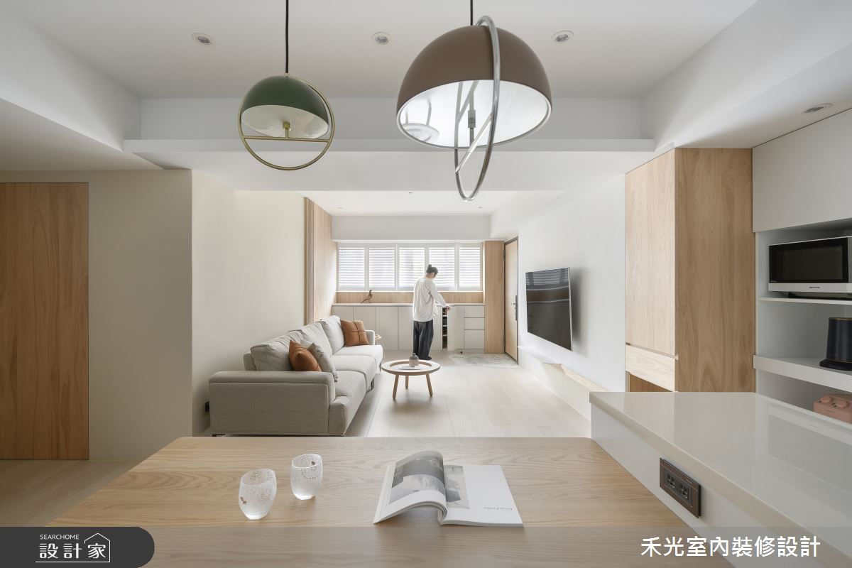 25坪老屋(16~30年)＿簡約風客廳餐廳中島案例圖片＿禾光室內裝修設計有限公司＿禾光_日沐之夏之9