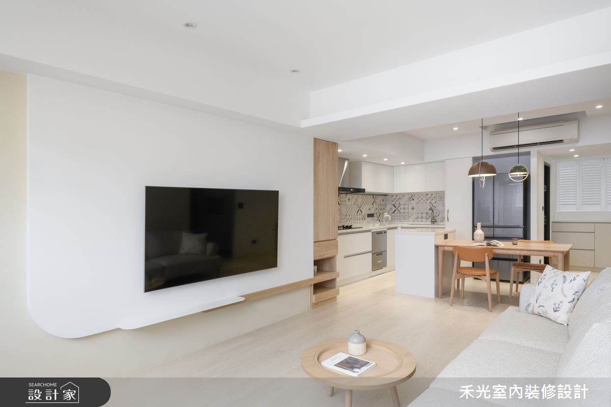 25坪老屋(16~30年)＿簡約風客廳餐廳廚房中島案例圖片＿禾光室內裝修設計有限公司＿禾光_日沐之夏之15