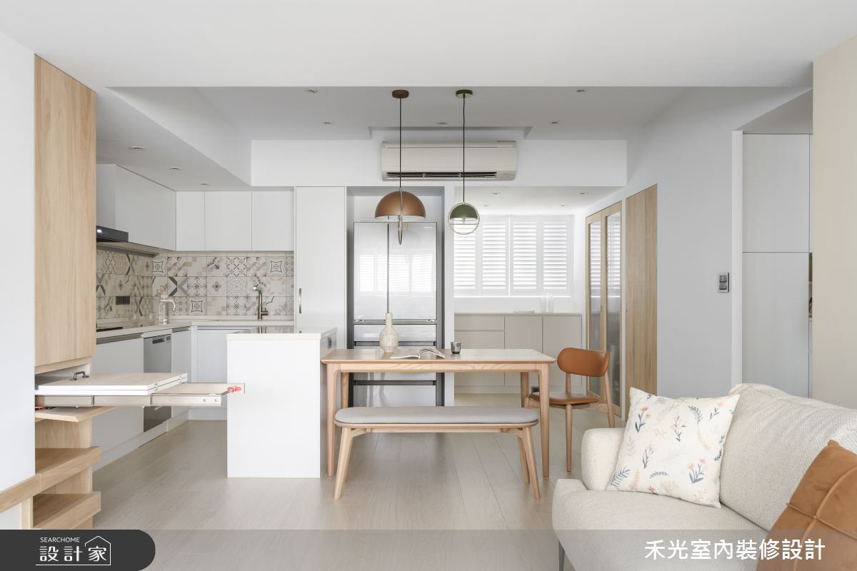 25坪老屋(16~30年)＿簡約風客廳餐廳廚房中島案例圖片＿禾光室內裝修設計有限公司＿禾光_日沐之夏之19