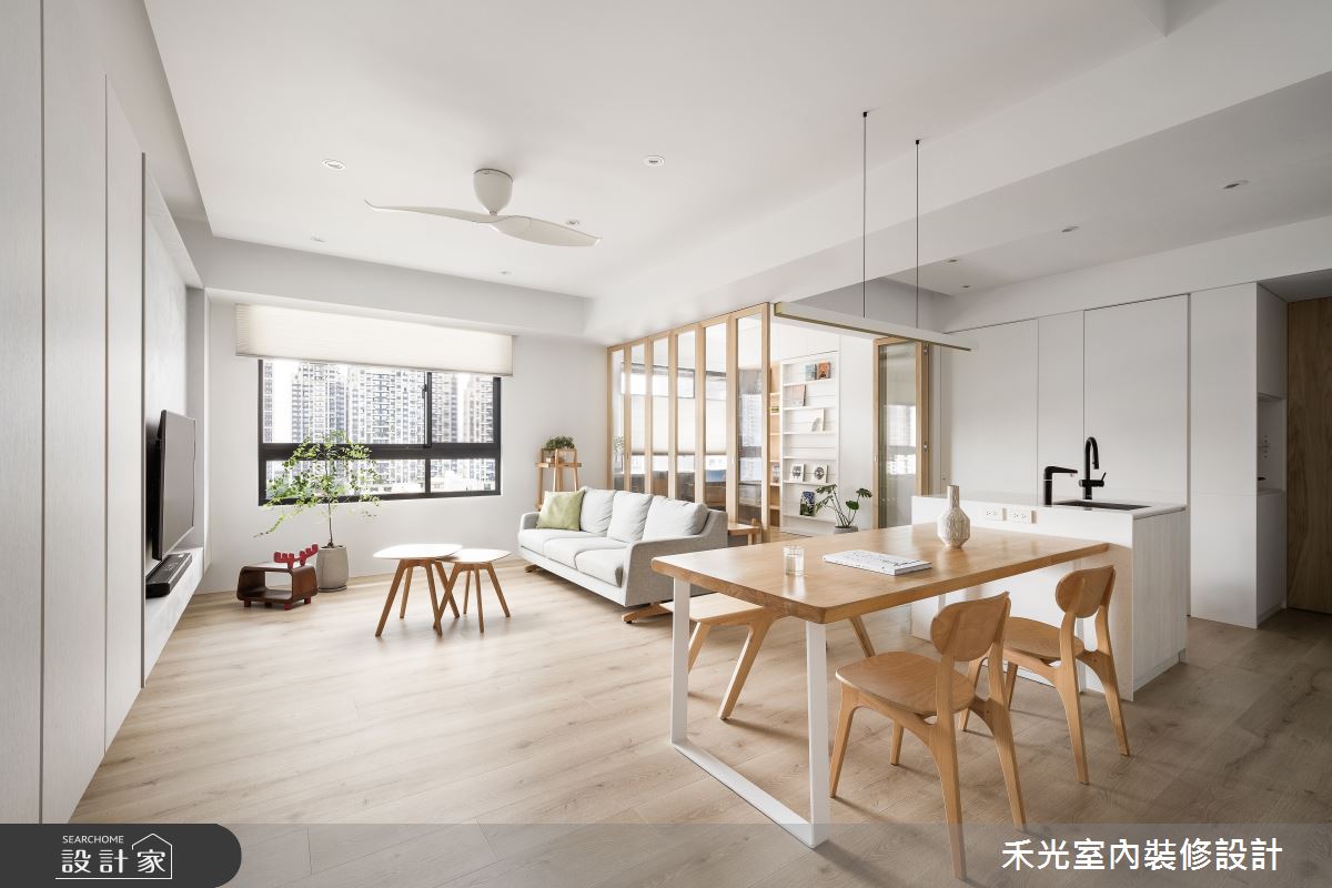 31坪預售屋＿簡約風客廳餐廳書房中島案例圖片＿禾光室內裝修設計有限公司＿禾光_沉慕之15