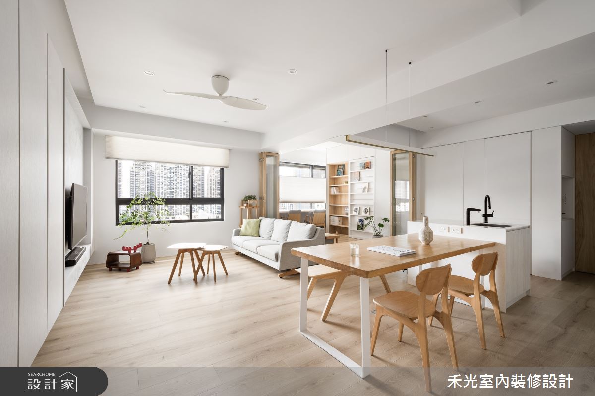 31坪預售屋＿簡約風客廳餐廳書房中島案例圖片＿禾光室內裝修設計有限公司＿禾光_沉慕之16