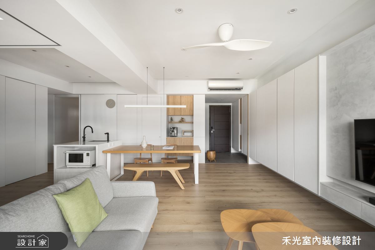 31坪預售屋＿簡約風客廳餐廳中島案例圖片＿禾光室內裝修設計有限公司＿禾光_沉慕之26