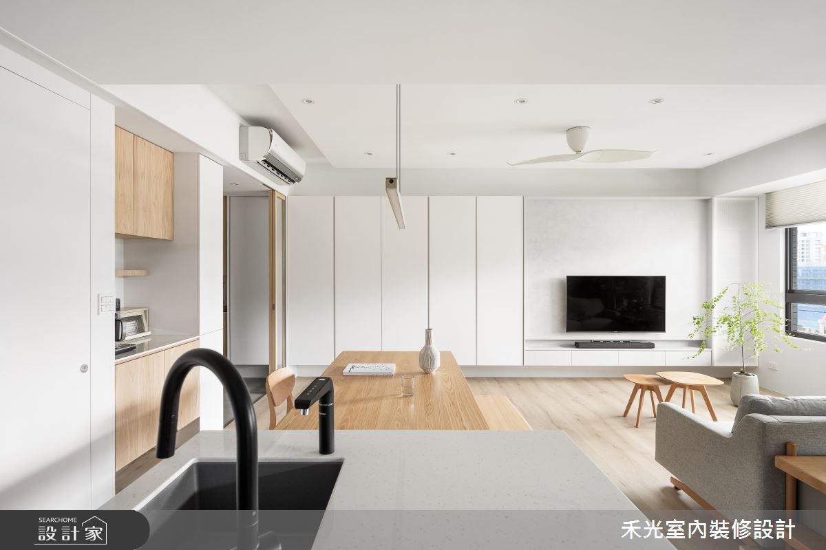 31坪預售屋＿簡約風客廳餐廳中島案例圖片＿禾光室內裝修設計有限公司＿禾光_沉慕之28