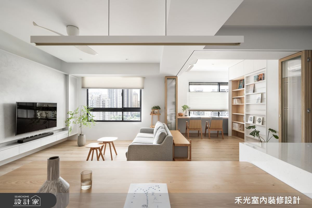 31坪預售屋＿簡約風客廳餐廳書房案例圖片＿禾光室內裝修設計有限公司＿禾光_沉慕之30