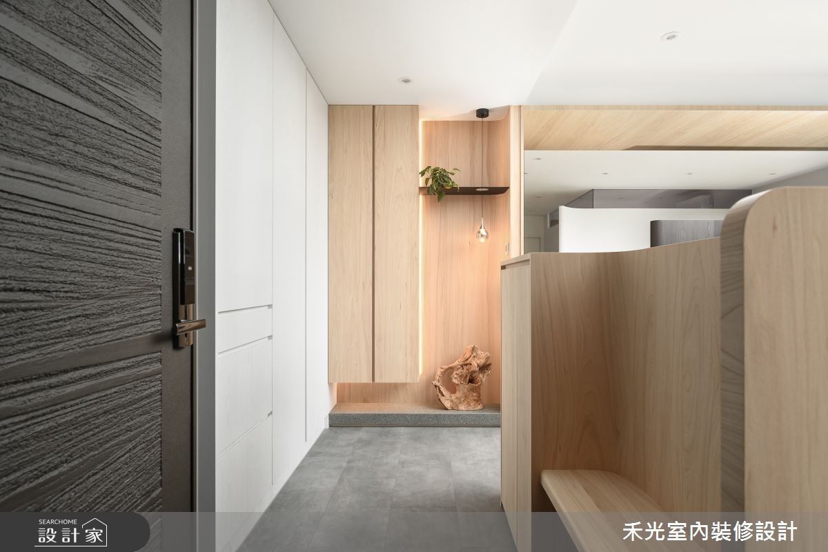 35坪預售屋＿日式禪風玄關案例圖片＿禾光室內裝修設計有限公司＿禾光_藏藝之1