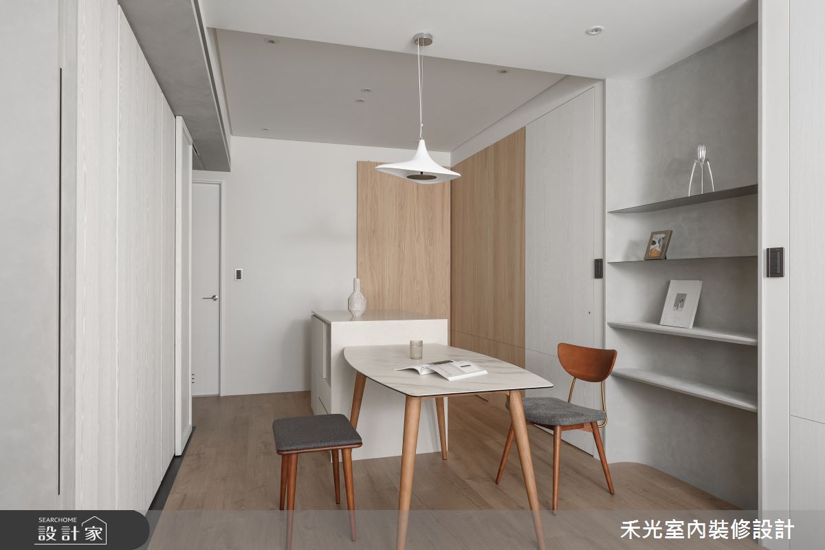 20坪預售屋＿現代風餐廳中島案例圖片＿禾光室內裝修設計有限公司＿禾光_寂光森語之13