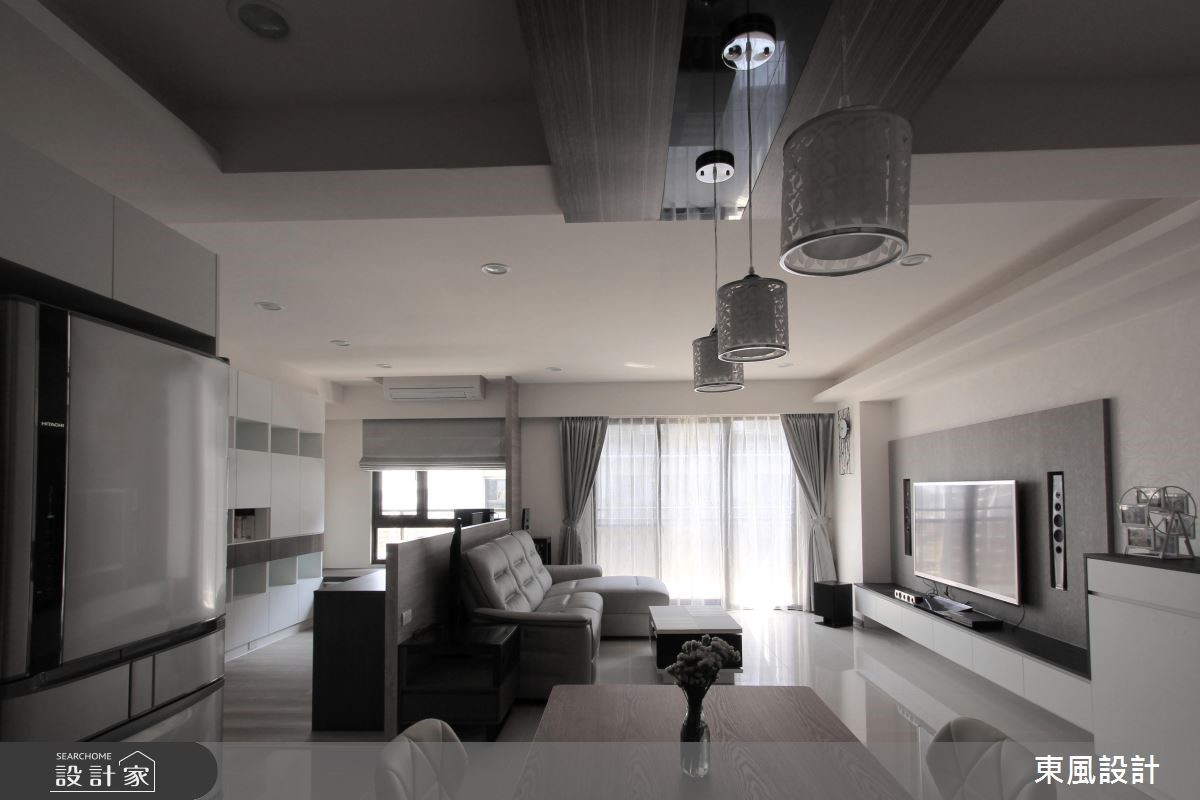 28坪新成屋(5年以下)＿簡約風客廳案例圖片＿東風室內設計＿東風_02之2