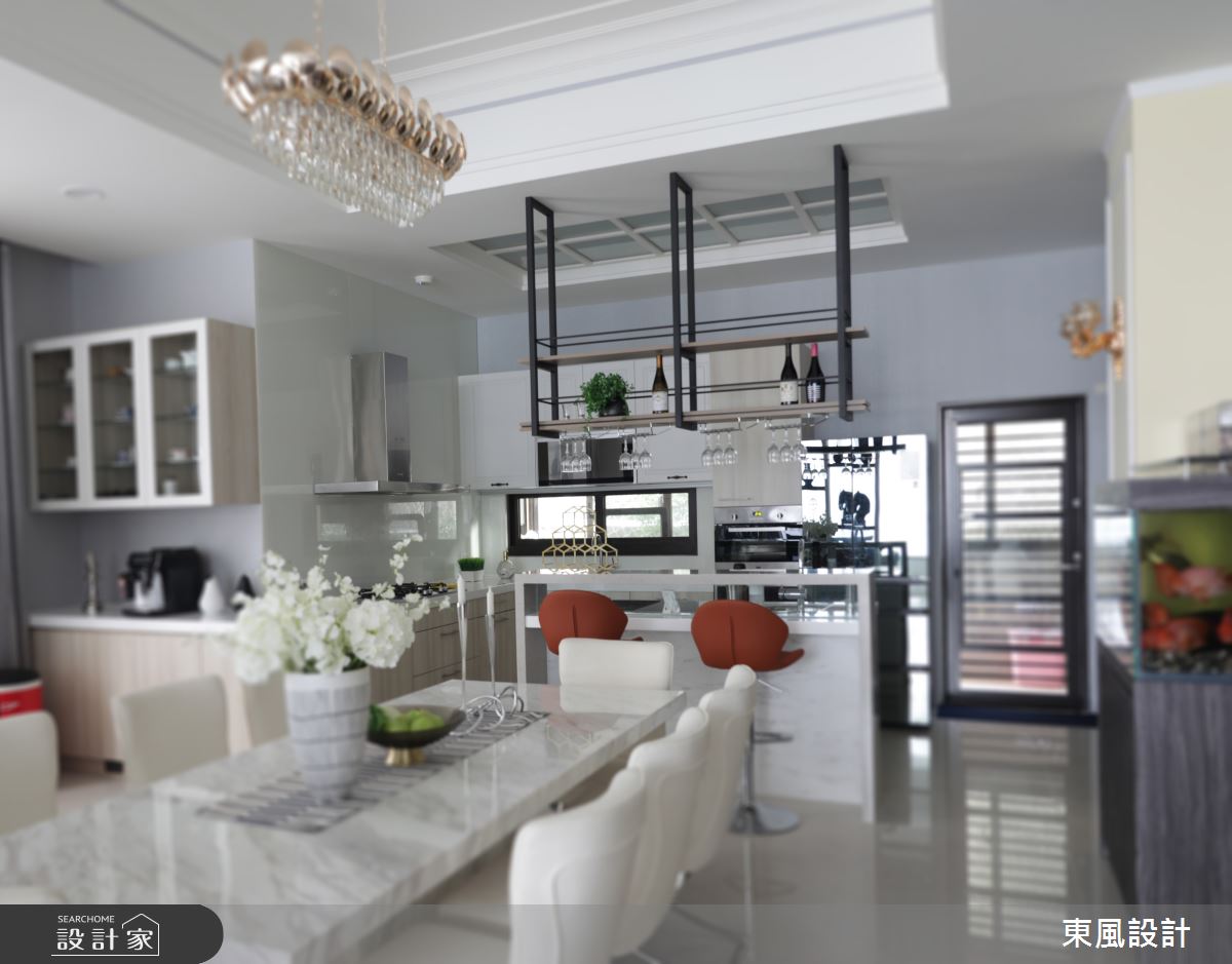 130坪新成屋(5年以下)＿新古典餐廳廚房吧檯中島案例圖片＿東風室內設計＿東風_61_新竹之9