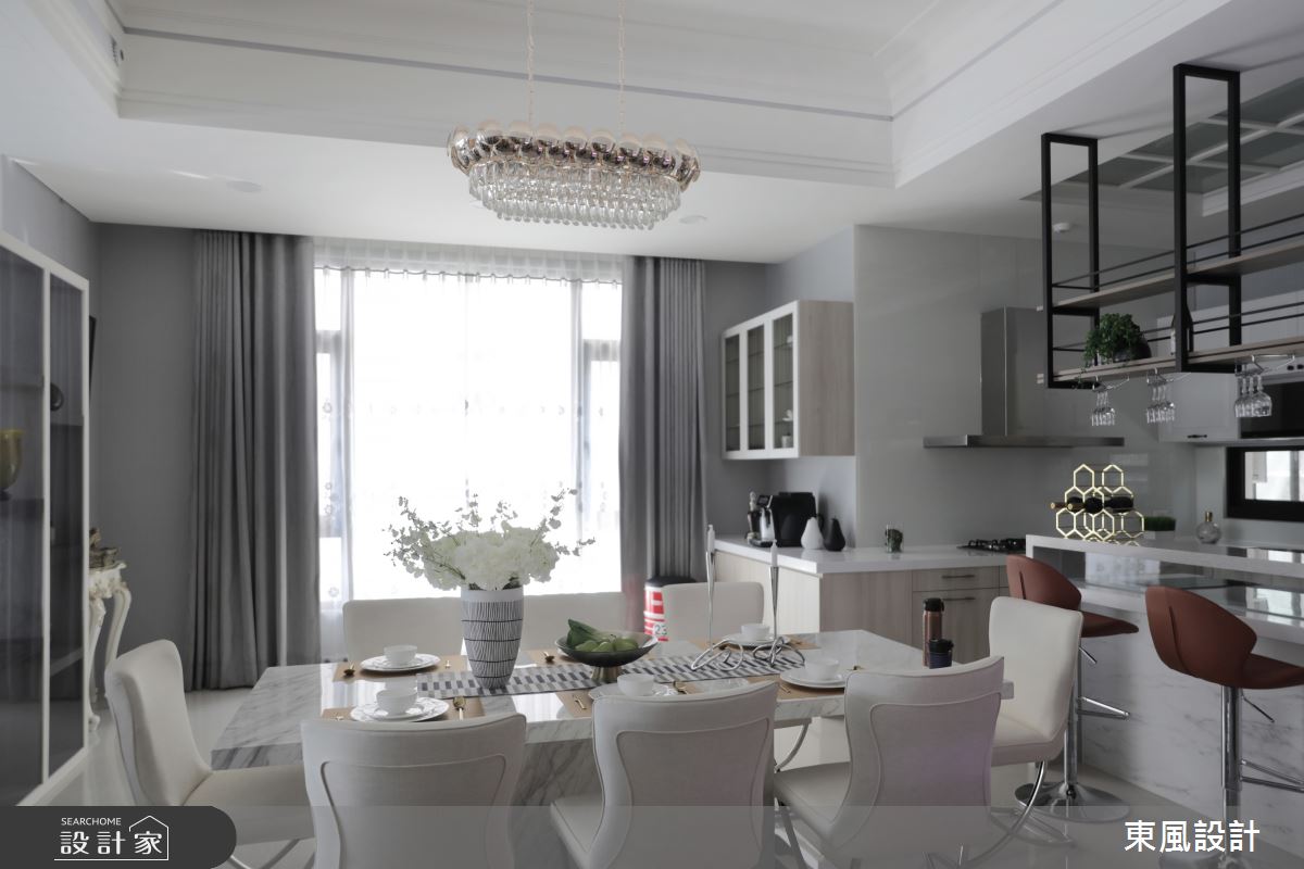 130坪新成屋(5年以下)＿新古典餐廳廚房吧檯中島案例圖片＿東風室內設計＿東風_61_新竹之8