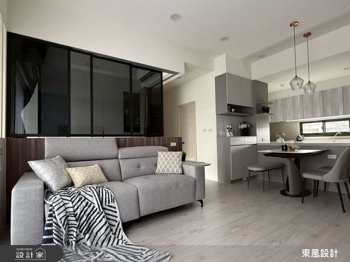 26坪新成屋(5年以下)＿現代風客廳餐廳廚房中島案例圖片＿東風室內設計＿東風_68_新竹之11