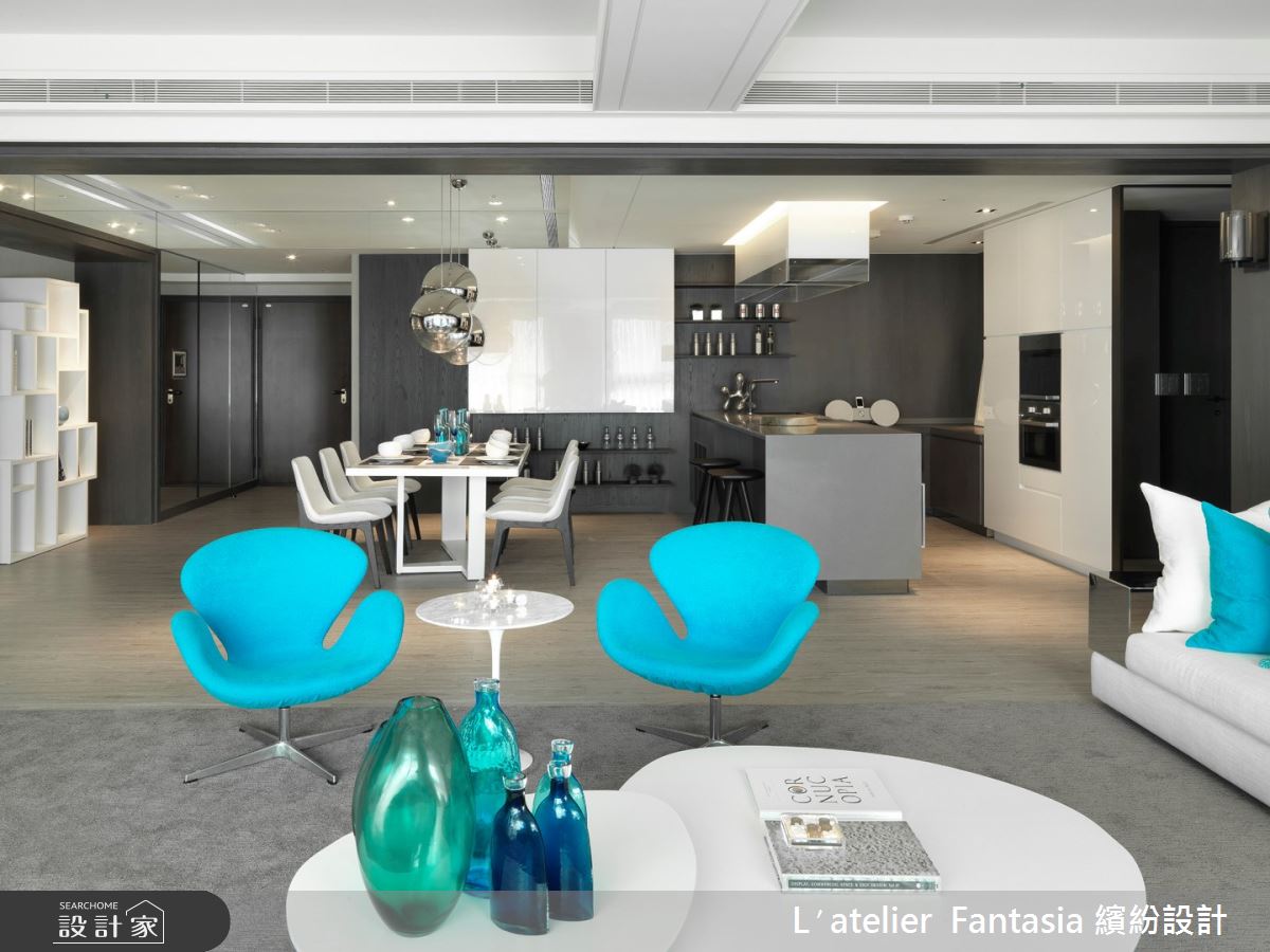 68坪新成屋(5年以下)＿現代風客廳餐廳廚房中島案例圖片＿L′atelier Fantasia 繽紛設計＿繽紛_11之7