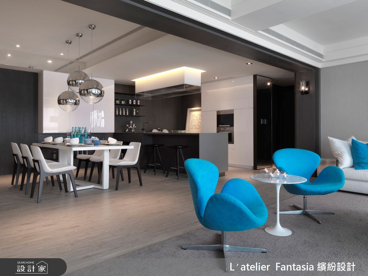 68坪新成屋(5年以下)＿現代風客廳餐廳廚房中島案例圖片＿L′atelier Fantasia 繽紛設計＿繽紛_11之13