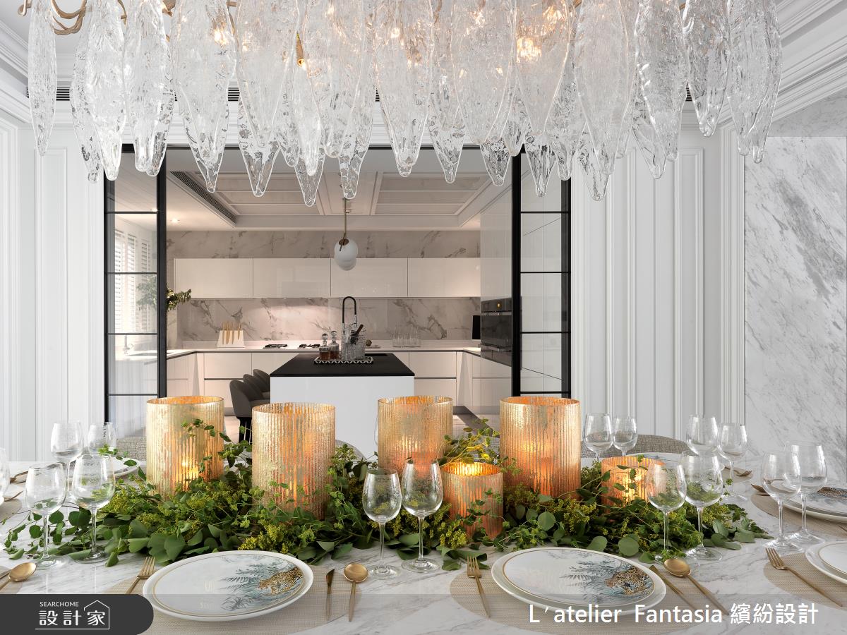 100坪中古屋(5~15年)＿新古典餐廳廚房中島案例圖片＿L′atelier Fantasia 繽紛設計＿繽紛_33之6