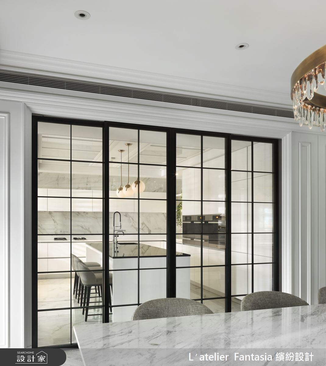100坪中古屋(5~15年)＿新古典餐廳廚房中島案例圖片＿L′atelier Fantasia 繽紛設計＿繽紛_33之12