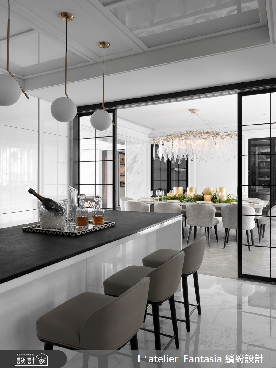 100坪中古屋(5~15年)＿新古典餐廳廚房中島案例圖片＿L′atelier Fantasia 繽紛設計＿繽紛_33之13