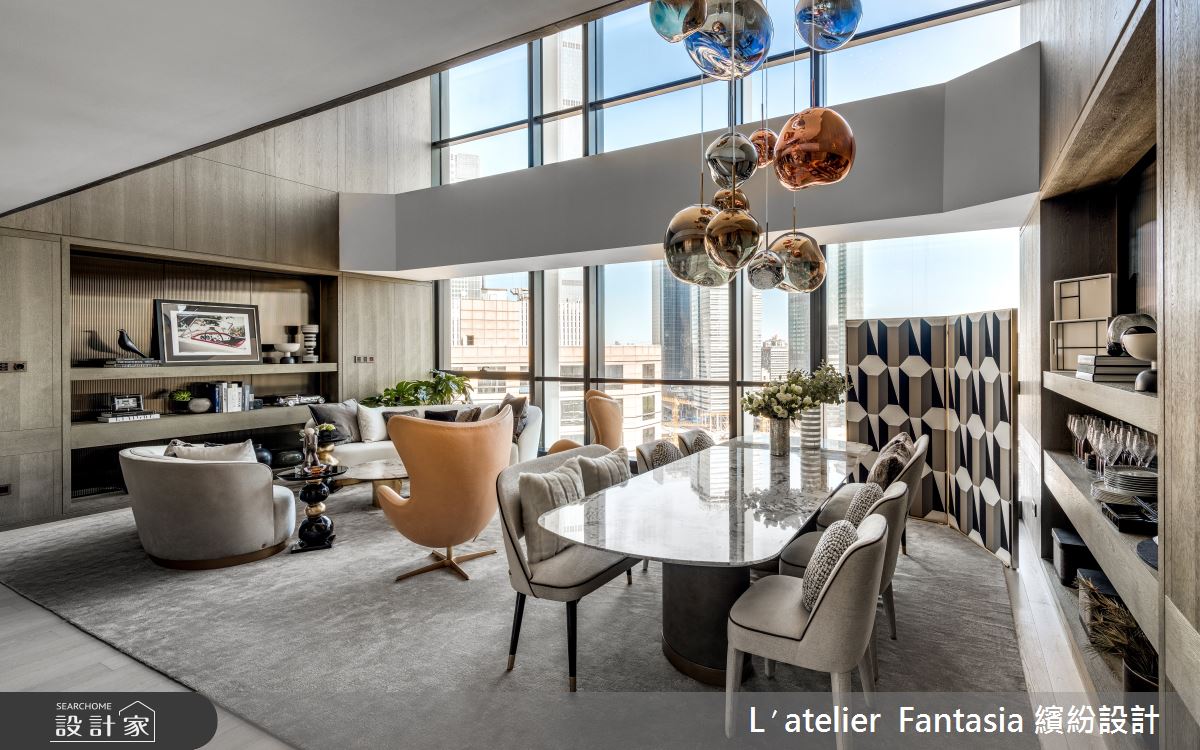 90坪新成屋(5年以下)＿飯店風客廳餐廳案例圖片＿L′atelier Fantasia 繽紛設計＿繽紛_27之5
