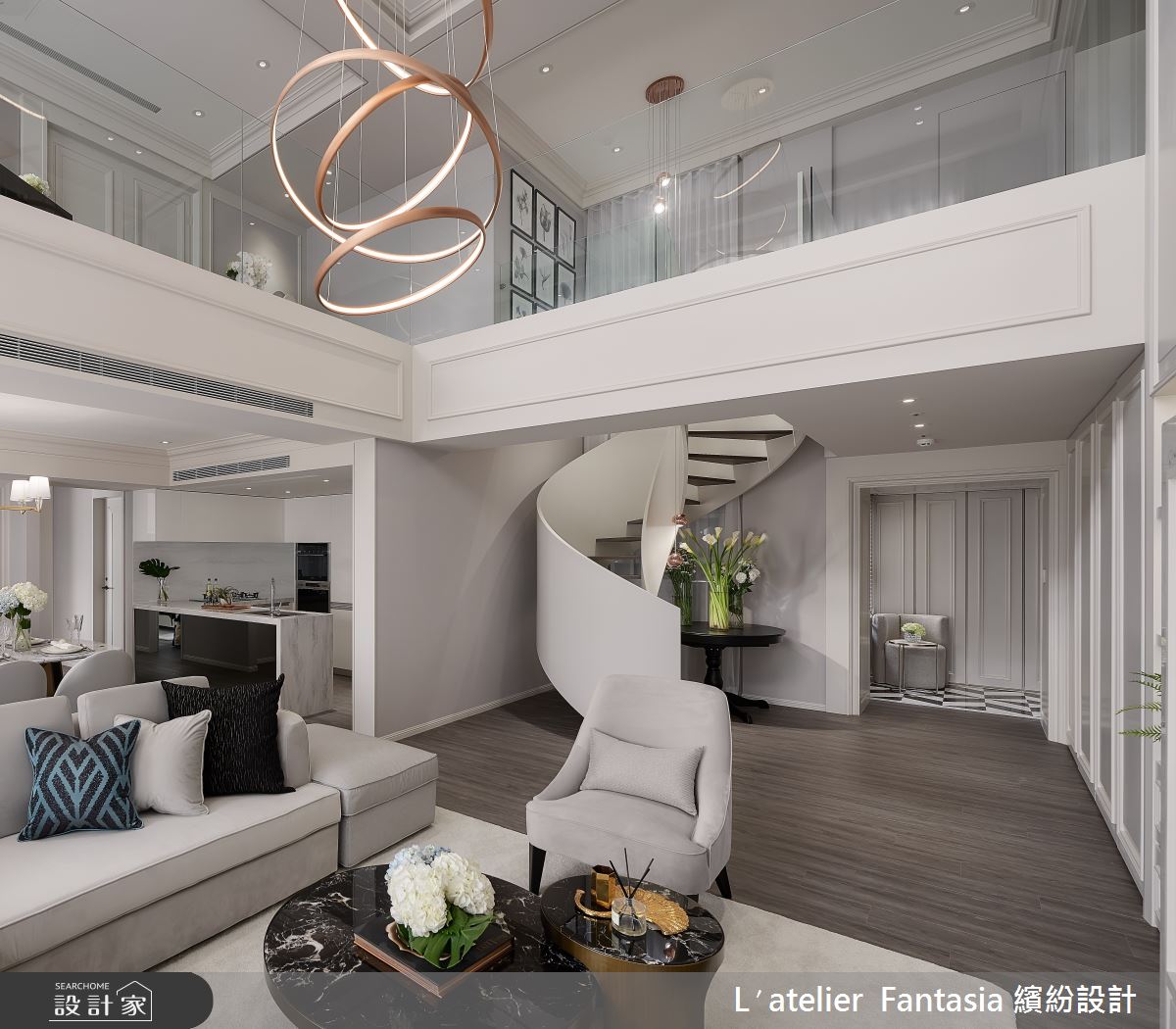 60坪新成屋(5年以下)＿新古典客廳樓梯案例圖片＿L′atelier Fantasia 繽紛設計＿繽紛_03之4