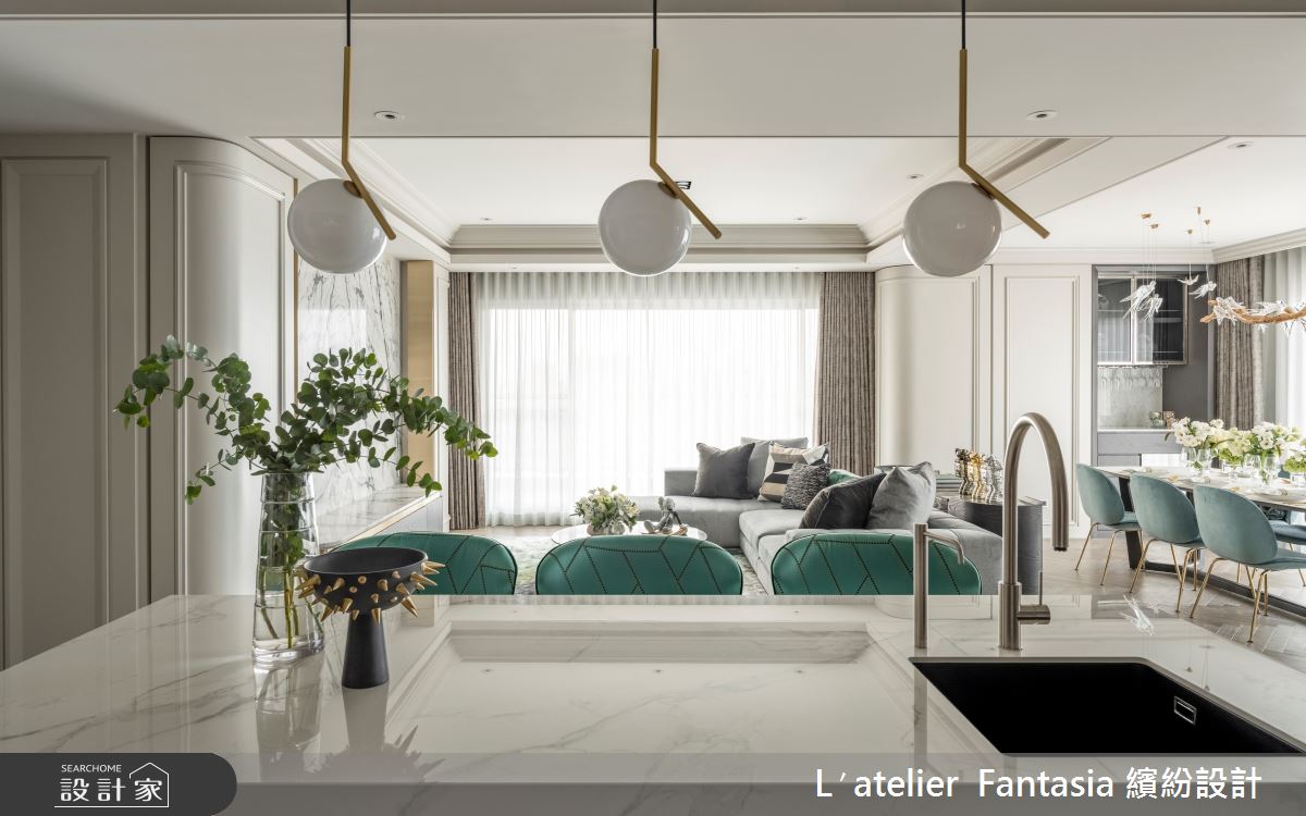 63坪新成屋(5年以下)＿新古典客廳餐廳廚房中島案例圖片＿L′atelier Fantasia 繽紛設計＿繽紛_24之7