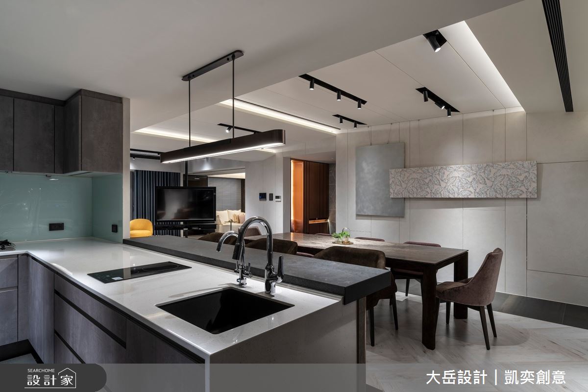 112坪新成屋(5年以下)＿簡約風餐廳廚房吧檯案例圖片＿大岳設計︱凱奕創意＿大岳_信義亞緻之13
