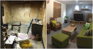 租屋族DIY，鄉下廢墟感客廳大變身簡約有型，房東賺到了!_視覺圖