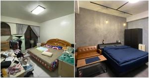 疫情期間不能出國，花兩萬DIY，將很像倉庫的房間變成自己的度假旅店!_視覺圖