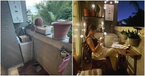 超有FU! 花5000元DIY改造陽台，木地板、桌椅、氣氛燈泡讓陽台很chill~_視覺圖