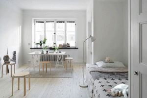 柔和的極簡主義，白色小公寓設計_視覺圖