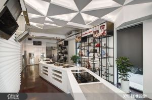 幾何造型勾勒現代科技質感，老屋變身活力展售空間！_視覺圖