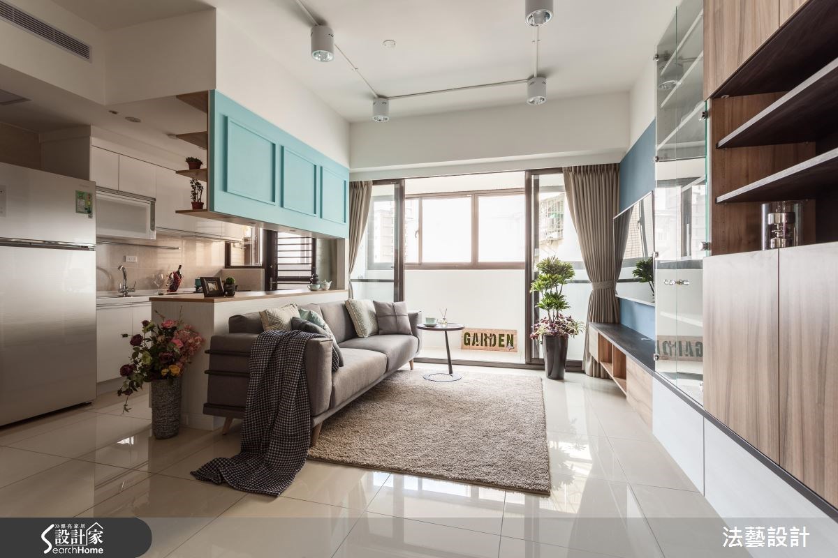 純白 X 木質跳色方格 收藏 16 坪蔚藍北歐生活