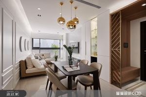 跟韓劇歐爸在家中對戲！點綴金色幾何的純白現代宅_視覺圖