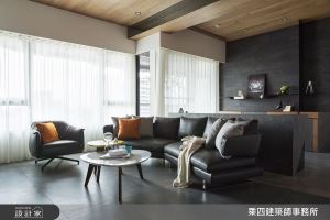 冷石暖木的完美平衡！48 坪型都會霧黑系現代宅_視覺圖