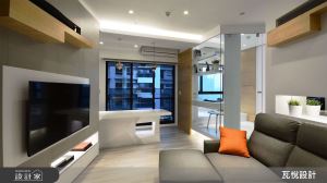 20 坪不到卻有超長中島吧檯！「斜」出小宅的玻璃書房、家電儲藏室_視覺圖