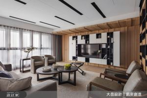 大玩線條感！鐵件、木格柵、大理石的完美結合，70坪混搭風替質感加倍！_視覺圖