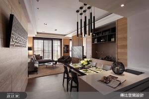 平凡的建材，不凡的度假風情！玄關櫃、中島廚房延伸至主臥的休閒自然_視覺圖