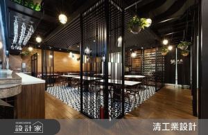 時尚黑白系「泰式火鍋店」！善用簡約格柵，完美打造私密寧靜的用餐體驗_視覺圖
