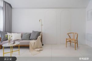 不到 20 坪也能有 4 房！拱門、大書牆勾勒老師們的純白系小宅_視覺圖