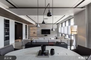 沐浴在光感客廳的幸福感！48坪大器現代風，以簡練手法創造優雅調性_視覺圖