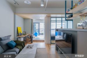 12坪享2房1廳！莫蘭迪藍、圓形語彙與漸層通透的場域，創造年輕夫婦與愛狗的北歐風日常_視覺圖