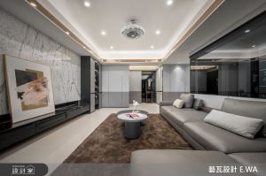 瀰漫微奢氣息的大器玄關！冷色調、質感金勾勒93坪現代風豪宅_視覺圖